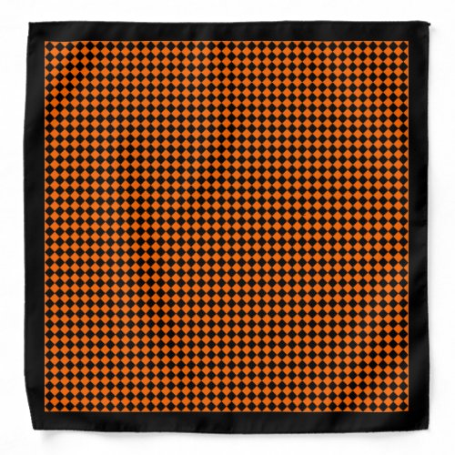 Black Diamond on Orange Black Border Bandana