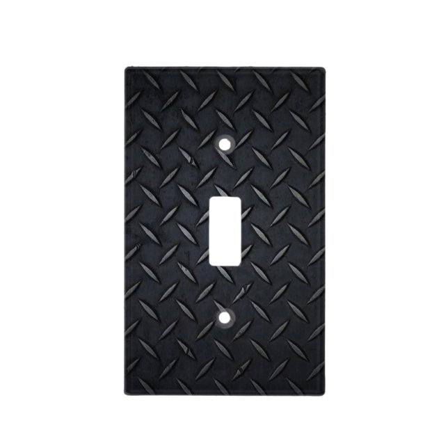 Black Diamond Plate Light Switch Cover (Front)