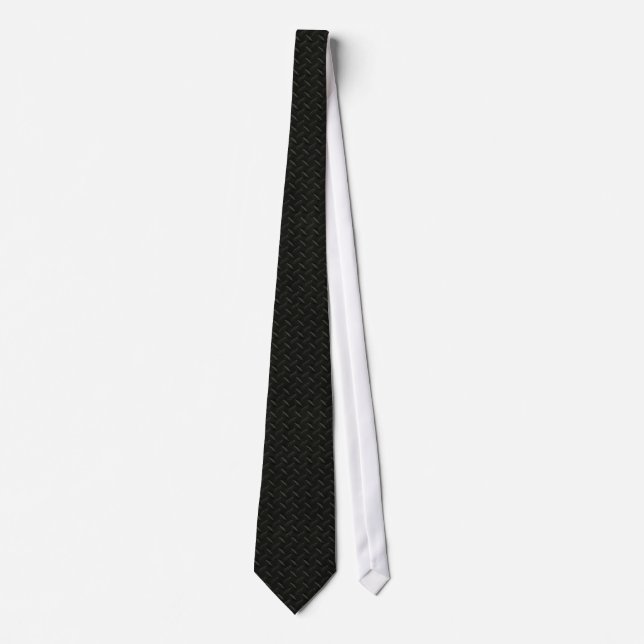 Black Diamond Plate Metal Neck Tie (Front)