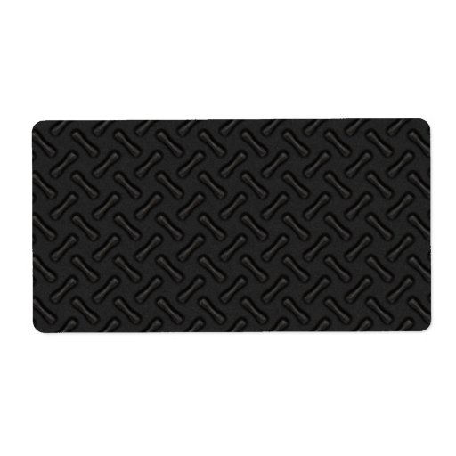 Black Diamond Plate Patterned Shipping Label | Zazzle