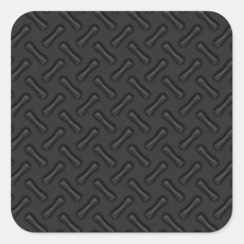 Black Diamond Plate Patterned Square Sticker