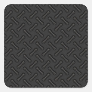 Black Diamond Plate Patterned Square Sticker