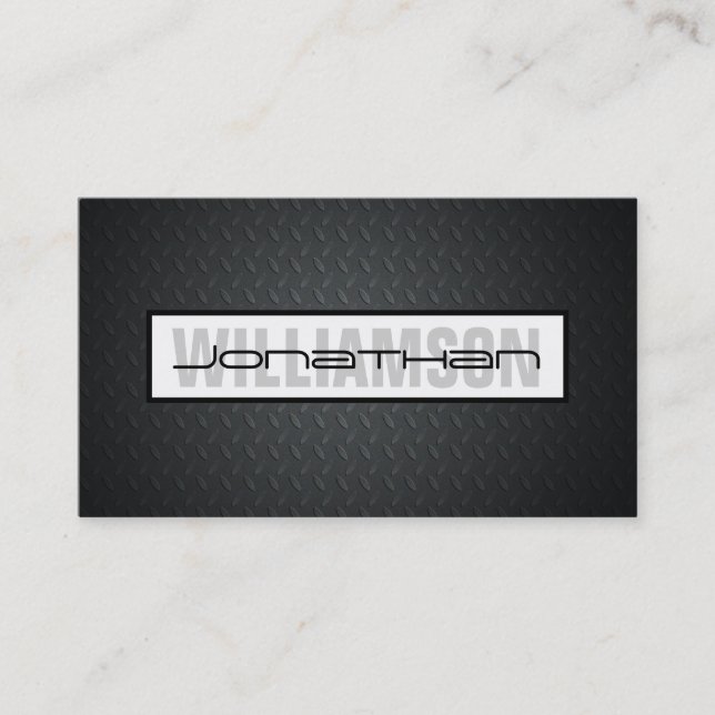 Black Diamond Plate Professional Business Card (Front)