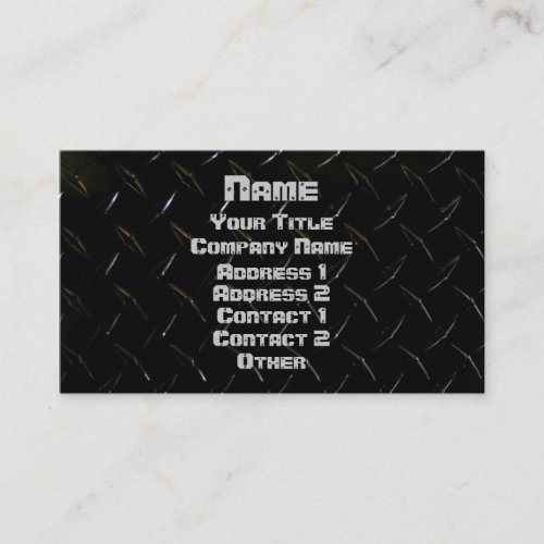 Black Diamond Plate  Screwed Business Card