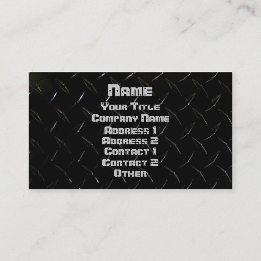 Customizable Black Diamond Plate & Screwed Business Card Template