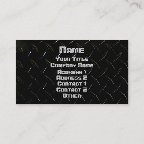 Black Diamond Plate &amp; Screwed Business Card Templates