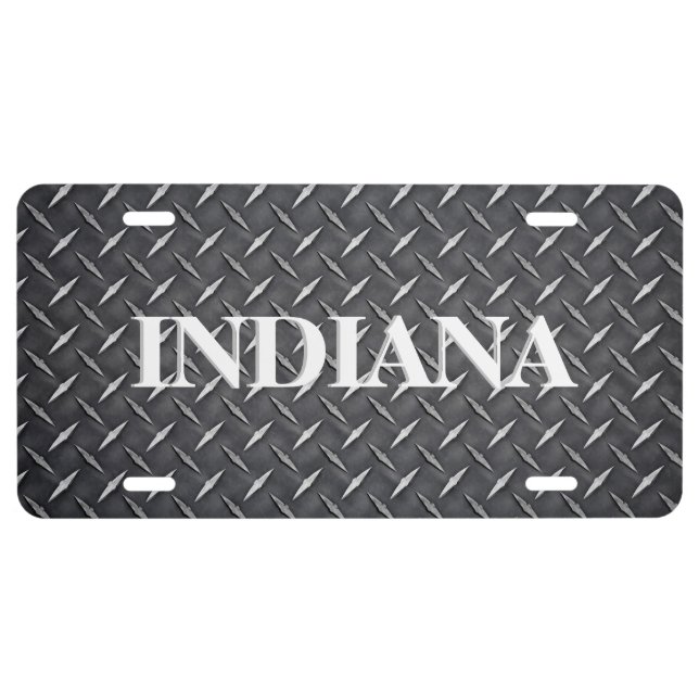 Black Diamond Plate State License Plate (Front)