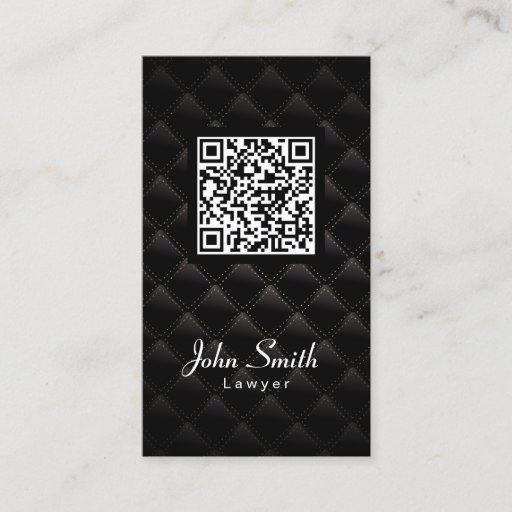 Customizable Diamond Quilt QR Code Lawyer Business Card
