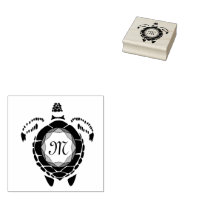 Personalized Round Self-Inking Rubber Stamp - Diamond Scroll