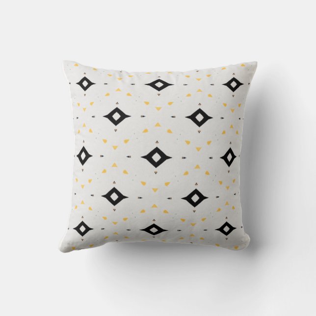 Black diamond shape throw pillow (Back)