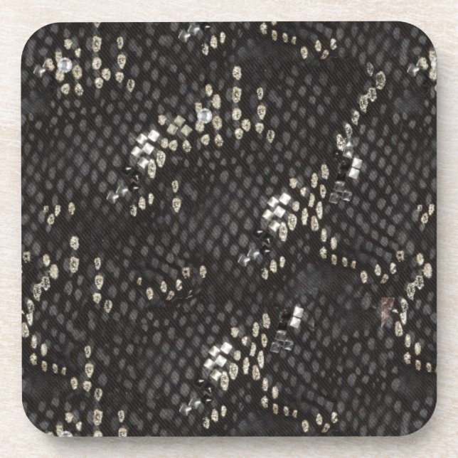 Black Diamond Snake Skin Drink Coaster (Front)