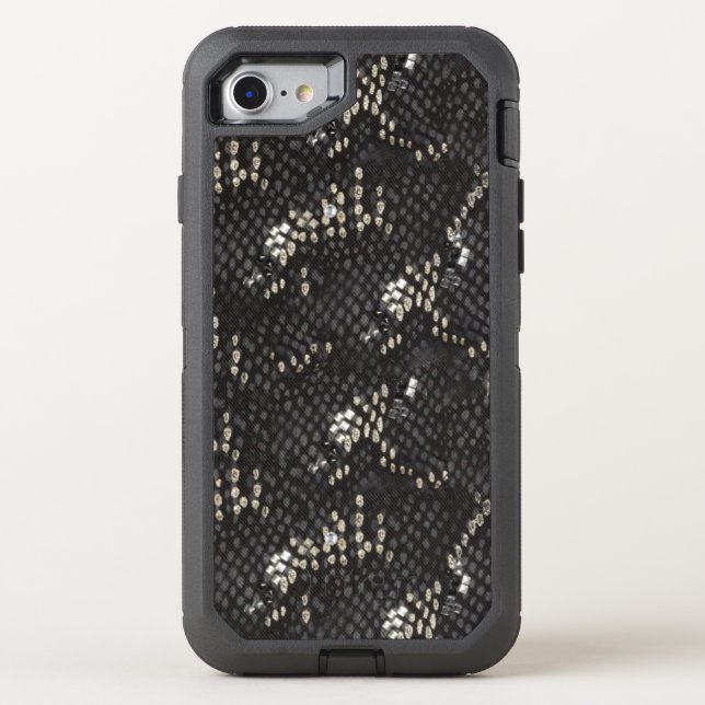 Black Diamond Snake Skin Otterbox iPhone Case (Back)