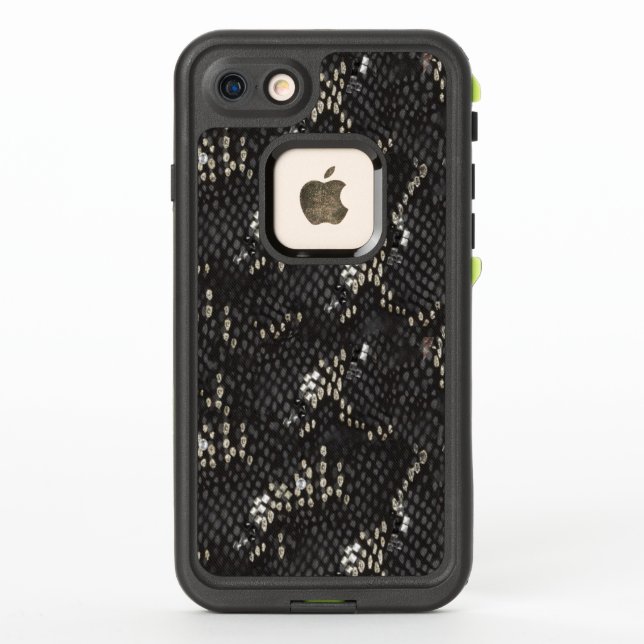 Black Diamond Snake Skin Pattern LifeProof iPhone Case (Back)