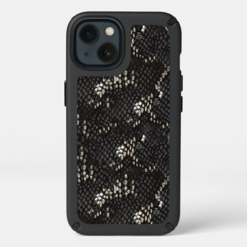 Black Diamond Snake Skin Pattern Speck iPhone 13 Case