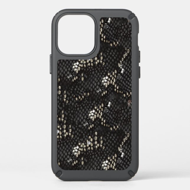 Black Diamond Snake Skin Pattern Speck iPhone Case (Front)