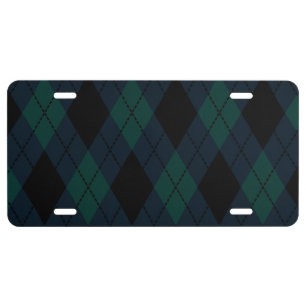 Black Diamond Tartan License Plate