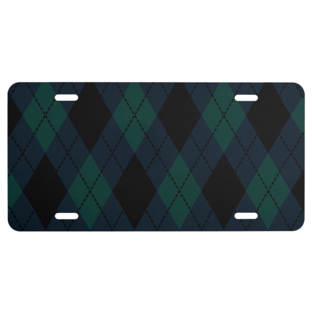 Black Diamond Tartan License Plate (Front)