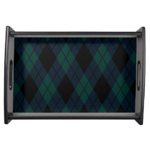 Black Diamond Tartan Serving Tray