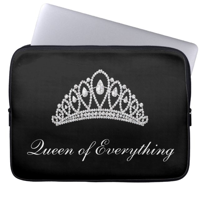 Black Diamond Tiara Queen of Everything Laptop Laptop Sleeve (Front)