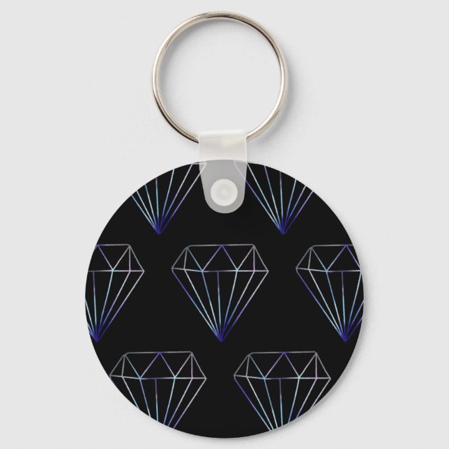 Black Diamond Wedding Engagement Keychain (Front)
