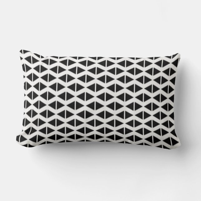 Black Diamonds Abstract Print Minimalist Lumbar Pillow (Front)