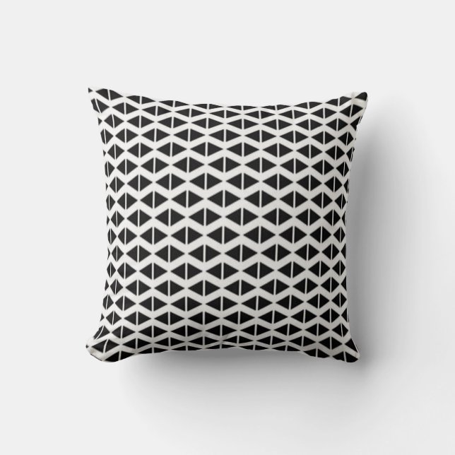 Black Diamonds Abstract Print Minimalist Throw Pillow (Front)