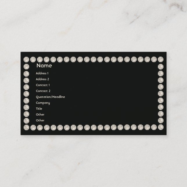 Black Diamonds - Business Business Card (Front)