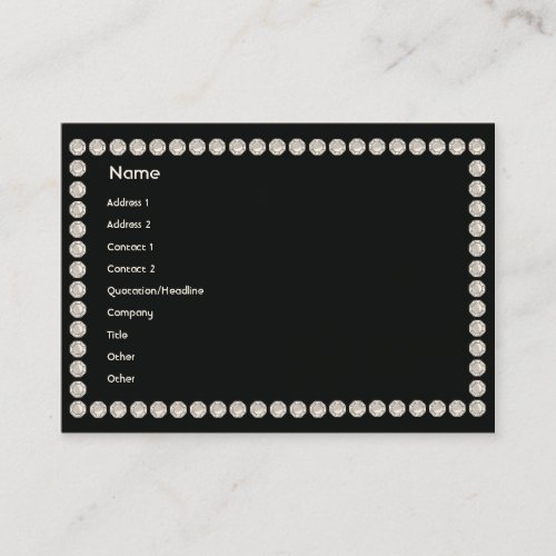 Black Diamonds - Chubby Business Card Templates