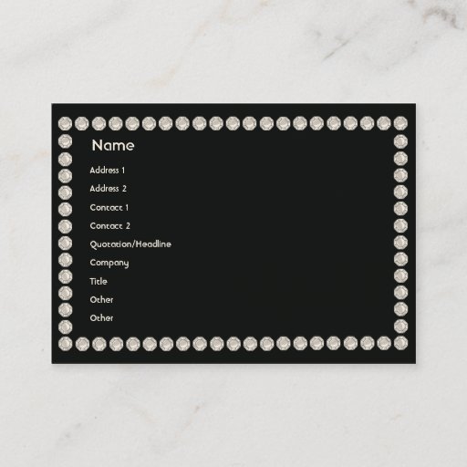 Customizable Black Diamonds - Chubby Business Card Templates