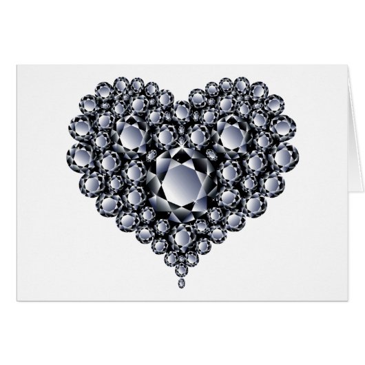 Black Diamonds Heart Gems Cards (Front Horizontal)