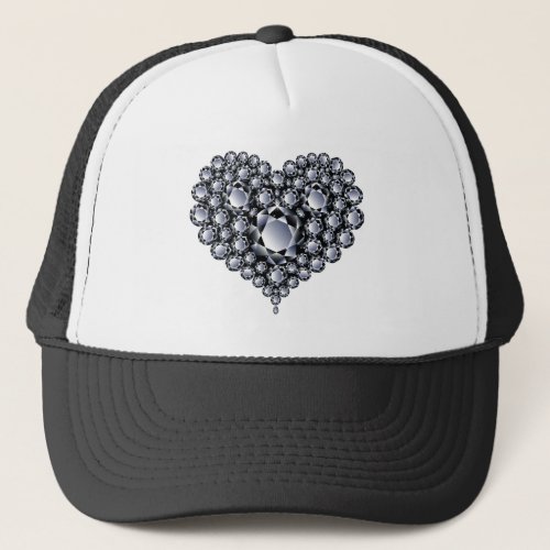 Black Diamonds Heart Gems Trucker Hat