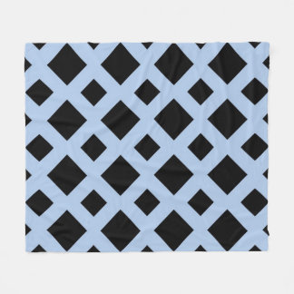 Black Diamonds on Light Blue Fleece Blanket
