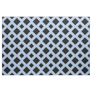 Black Diamonds on Light Blue Geometric Fabric