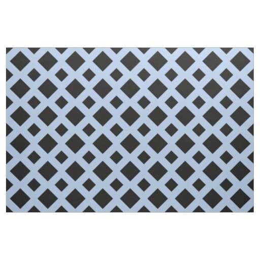Black Diamonds on Light Blue Geometric Fabric