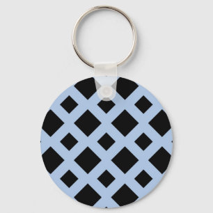 Black Diamonds on Light Blue Keychain