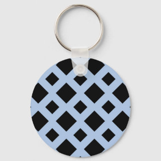 Black Diamonds on Light Blue Keychain