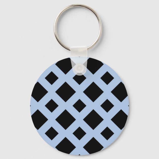 Black Diamonds on Light Blue Keychain (Front)