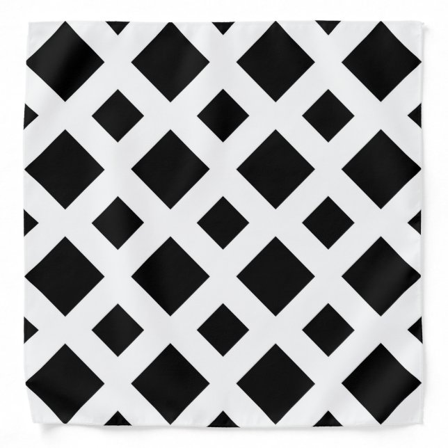 Black Diamonds on White Bandana (Front)