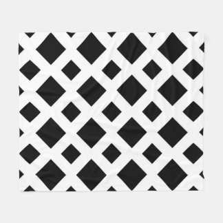 Black Diamonds on White Fleece Blanket
