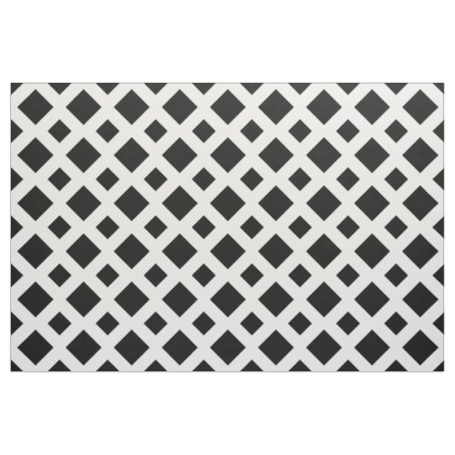 Black Diamonds on White Geometric Fabric