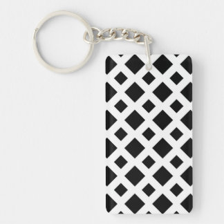 Black Diamonds on White Keychain