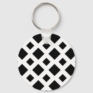 Black Diamonds on White Keychain