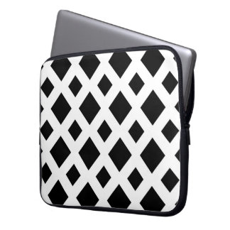 Black Diamonds on White Laptop Sleeve