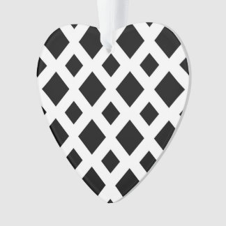 Black Diamonds on White Ornament