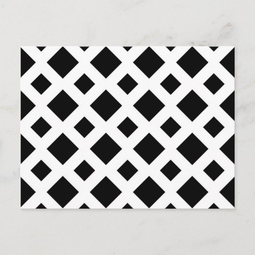 Black Diamonds on White Postcard