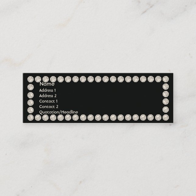 Black Diamonds - Skinny Mini Business Card (Front)