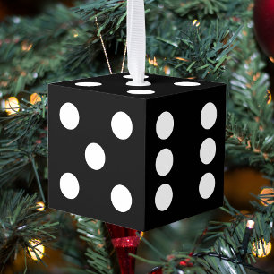 Black Dice Cube Ornament