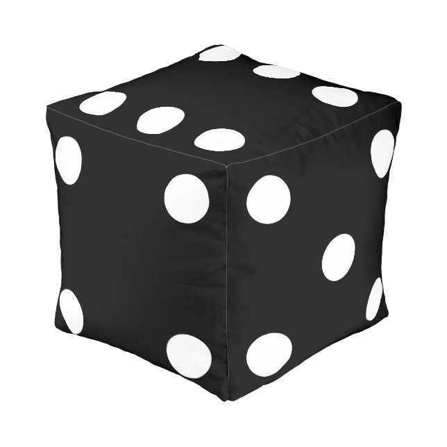 Black Dice Pouf (Angled Front)