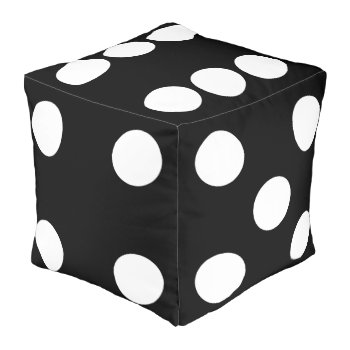 Black Dice Pouf by ZionMade at Zazzle