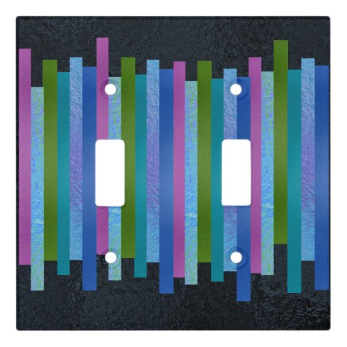 Black Dichroic Fused Glass Look Modern Colorful Light Switch Cover